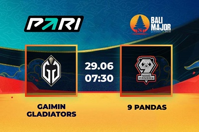 Клиенты PARI ставят на ничью в матче Gladiators — 9 Pandas на Bali Major 2023 