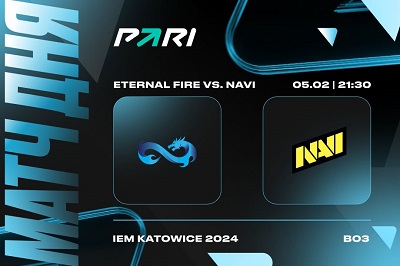 PARI: Natus Vincere выбьют Eternal Fire из IEM Katowice 2024 по CS2