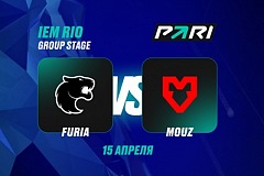 Клиент PARI поставил 500 000 рублей на FURIA в матче с MOUZ на IEM Rio 2026 по CS
