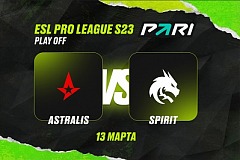 Клиент PARI поставил 600 000 рублей на победу Spirit над Astralis в четвертьфинале ESL Pro League Season 23 по CS